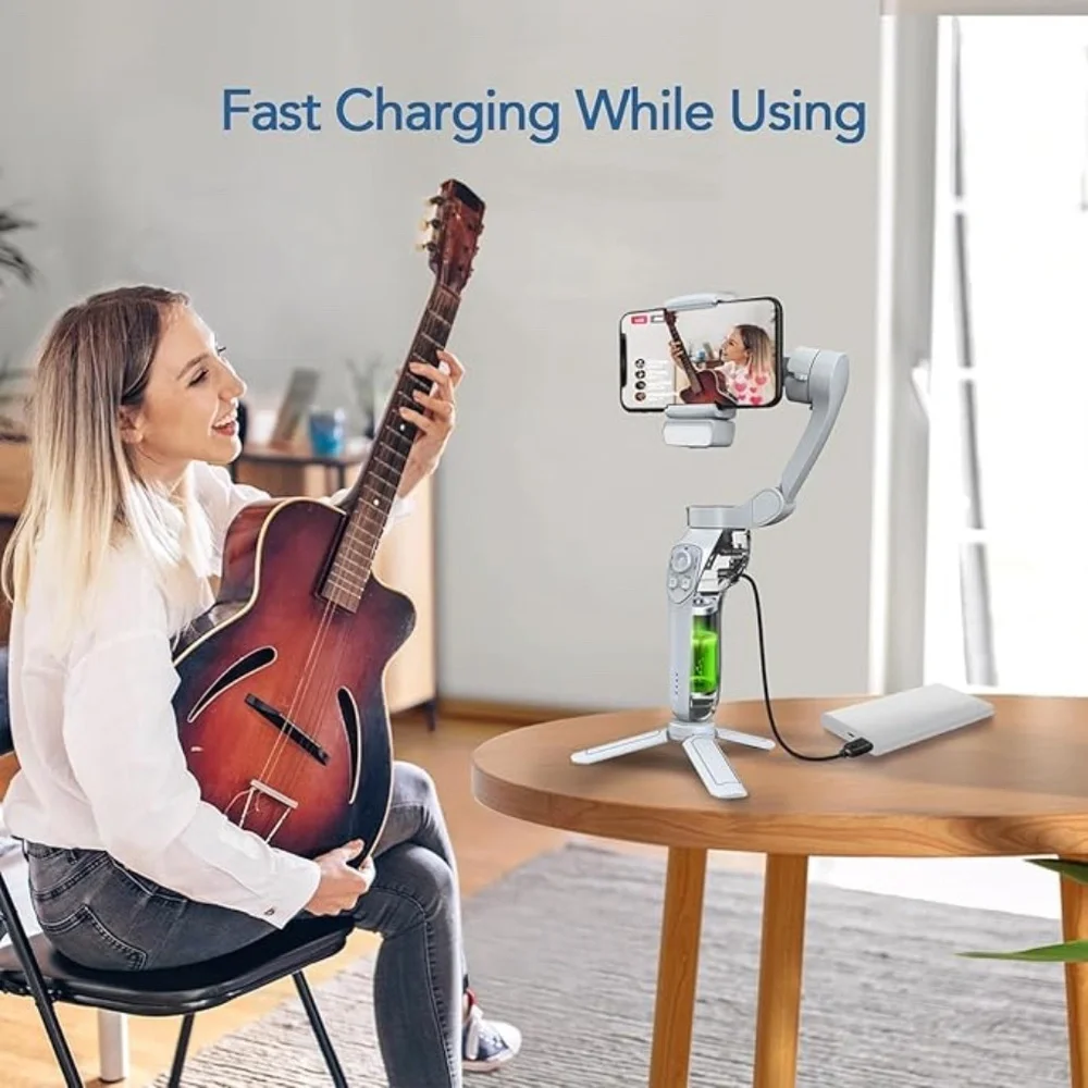 L7C Pro Plus Portable Gimbal Stabilizer | Face Tracking & Adjustable Fill Light